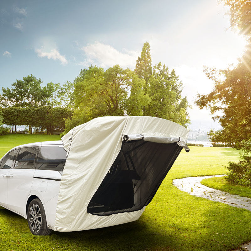 Suv Tailgate Tent, Car Camping Tent With Awning Shade, Car Roof Canopy And Poles, Waterproof Car Tent For Outdoor Travel, Fit For Universal Mpvs Cuvs Van