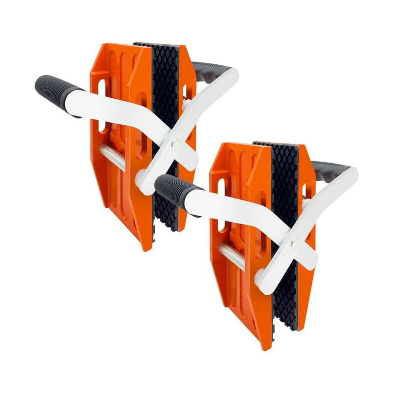 2 pack Double Handed Stone Carrying Clamps 1.97 inch (50mm) with Slip-proof Rubber Pads Granite Lifting Tools