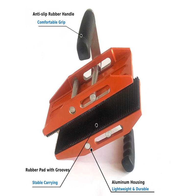 2 pack Double Handed Stone Carrying Clamps 1.97 inch (50mm) with Slip-proof Rubber Pads Granite Lifting Tools