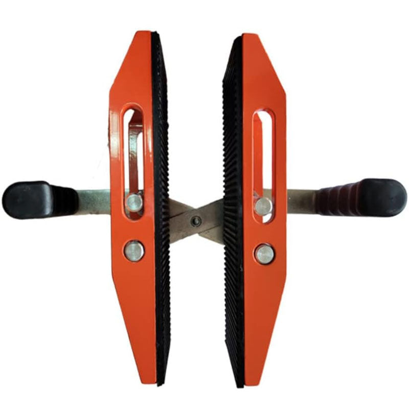 2 pack Double Handed Stone Carrying Clamps 1.97 inch (50mm) with Slip-proof Rubber Pads Granite Lifting Tools