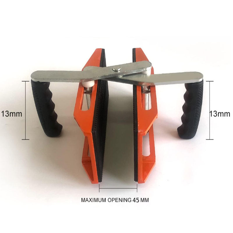 2 pack Double Handed Stone Carrying Clamps 1.97 inch (50mm) with Slip-proof Rubber Pads Granite Lifting Tools