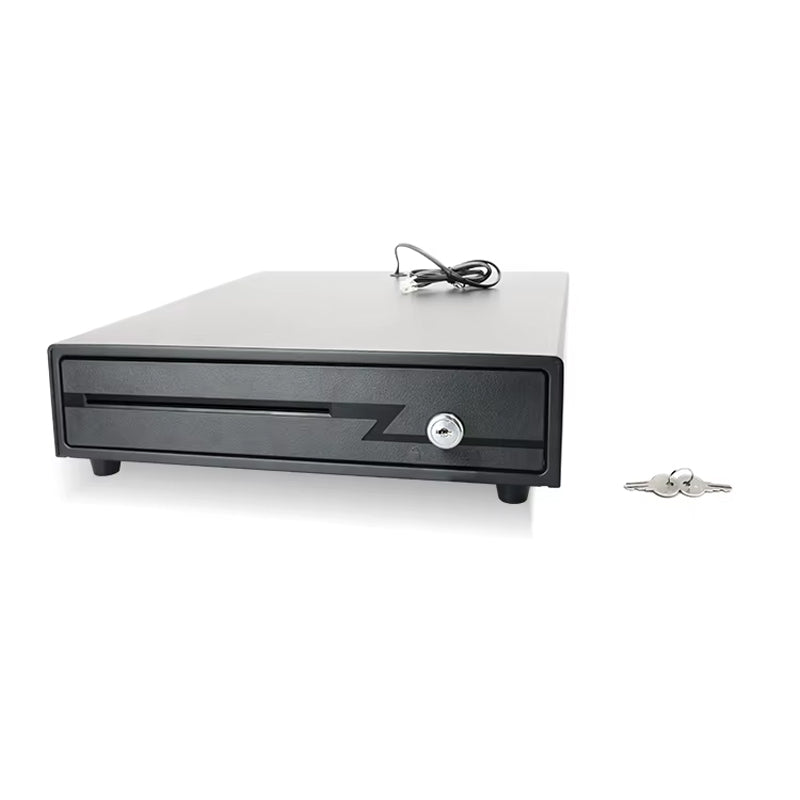 Metal Cash Drawer Double Cheque Slots 3 Lock Money Drawer Cash Register Drawer Box Tray Rj11 For Pos System