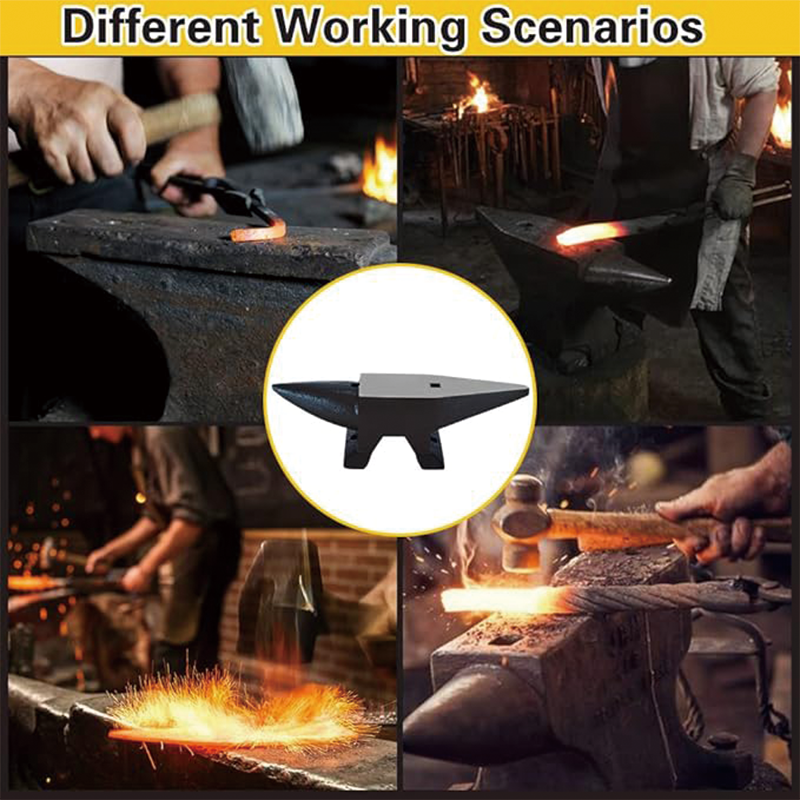 Single Horn Anvil 132 Lbs(60kg), Cast Steel Anvil with Large Countertop and Stable Base, Blacksmith Anvil, Metal Working Tool for Bending, Shaping, Twisting