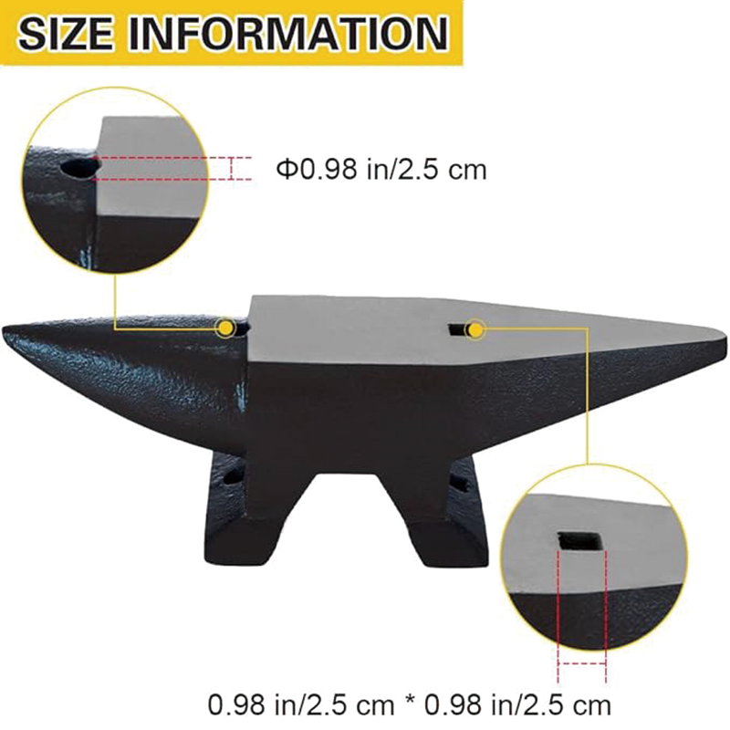 Single Horn Anvil 132 Lbs(60kg), Cast Steel Anvil with Large Countertop and Stable Base, Blacksmith Anvil, Metal Working Tool for Bending, Shaping, Twisting