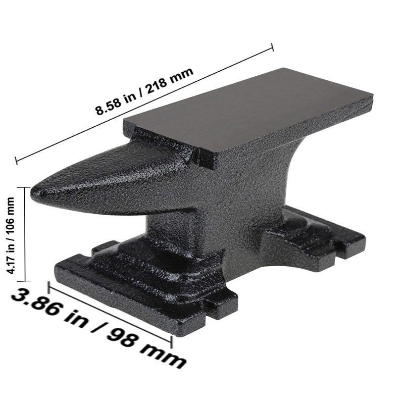 9 Lbs Cast Steel Anvil High Hardness Rugged Round Horn Cast Steel Anvil Forge Tools and Equipment Metalsmith Tool for Bending and Shaping