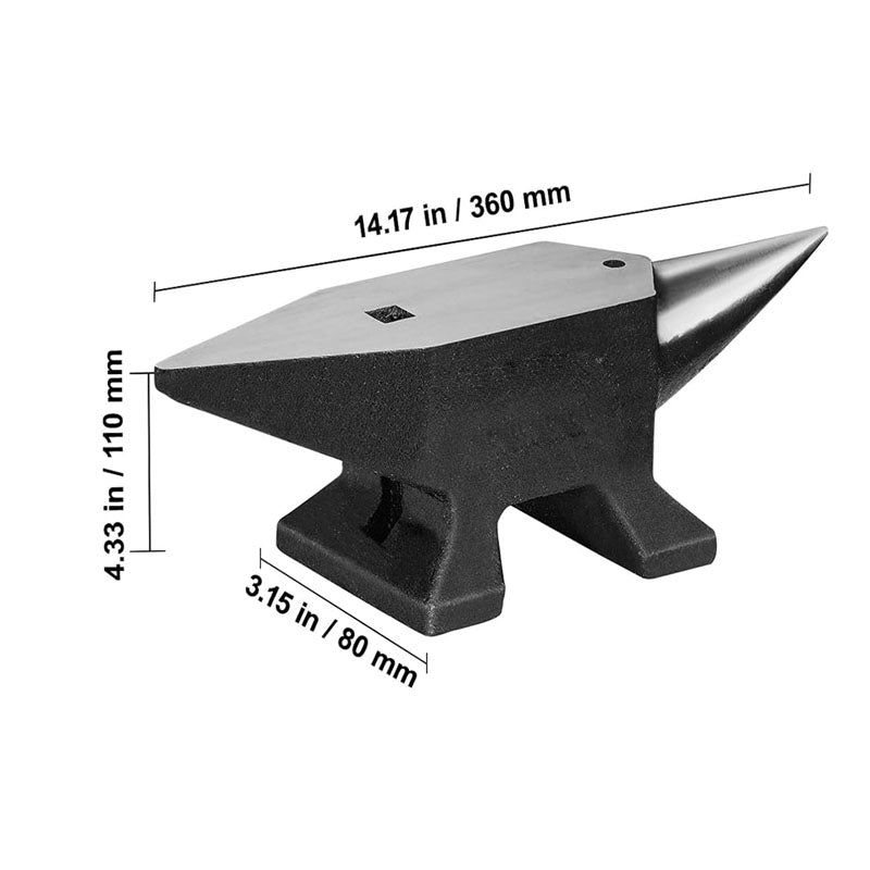 66Lbs Cast Steel Anvil Single Horn Anvil Rugged Round Horn Anvil Blacksmith Large Countertop and Stable Base