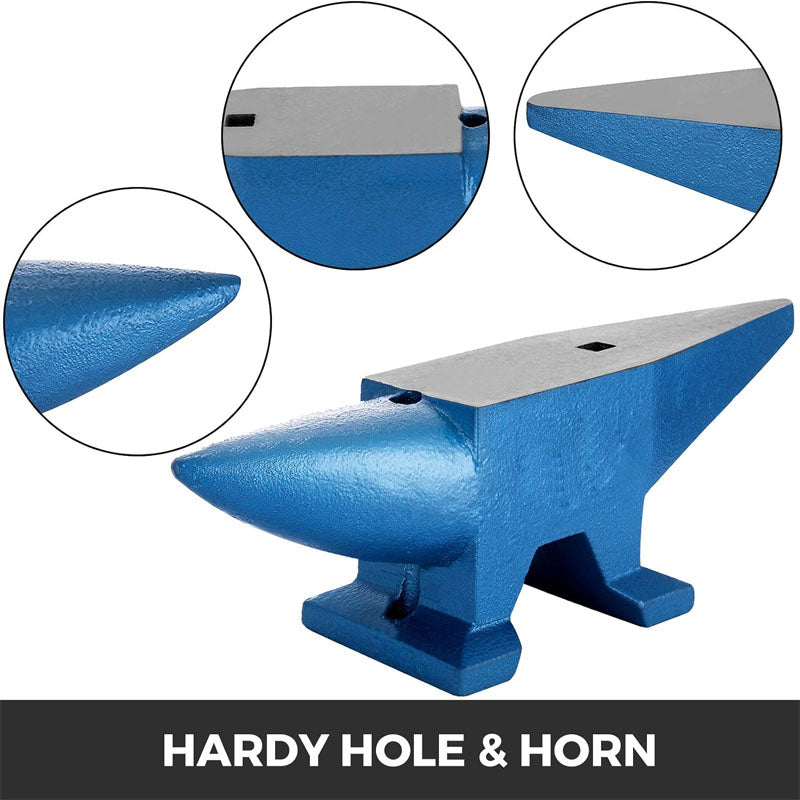 66Lbs Cast Steel Anvil Single Horn Anvil Rugged Round Horn Anvil Blacksmith Large Countertop and Stable Base