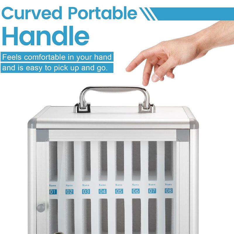 36 Slots Cell Phone Safe Locker Lockable Cell Phone Storage Cabinet, Cell Phone Lock Box With Handle For Classroom Office Exam (Silver)