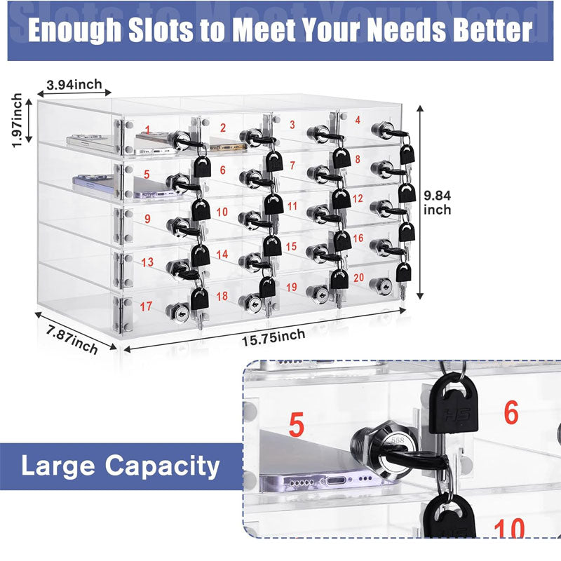 Classroom Mobile Phone Locker 20 Slots, With Door Lock, Suitable For Classrooms, Schools, Students, Offices