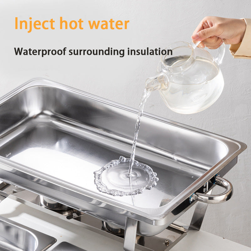Thickened Stainless Steel Commercial Household Buffet Stove, Restaurant Hotel Heating Container Alcohol Insulation Stove