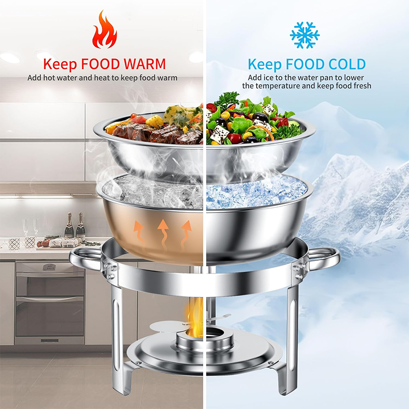 Buffet Hot Pot Sets: Hot Pots For Catering - Round Buffet Hot Pot Sets With Lids | Hot Pot And Buffet Warmer Sets | Food Warmers | Hot Pot Server Sets 2Pcs