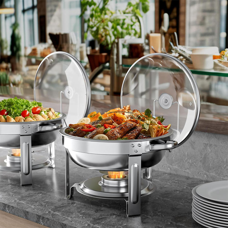 Buffet Hot Pot Sets: Hot Pots For Catering - Round Buffet Hot Pot Sets With Lids | Hot Pot And Buffet Warmer Sets | Food Warmers | Hot Pot Server Sets 2Pcs