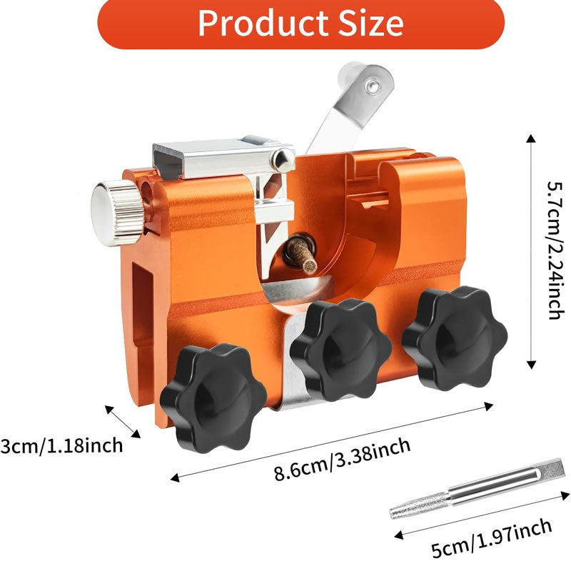 Chainsaw Sharpener Jig With Cut Resistant Gloves And 5 Burrs, Chainsaw Sharpener Kit For 8-22 Inch Blades
