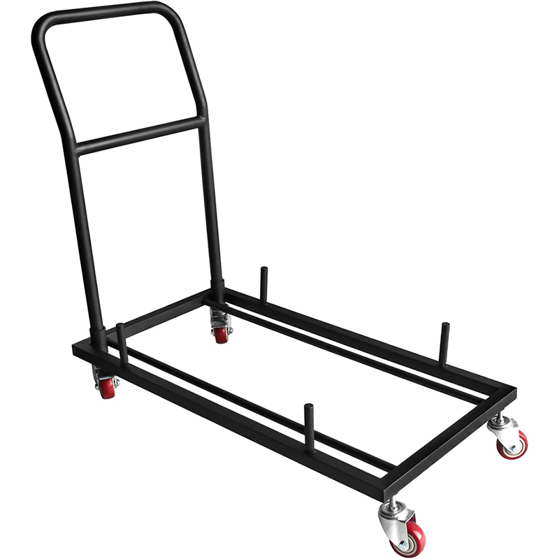 Folding Chair Cart Durable Folding Chair Trolley With 2 Swivel Casters, L-Shaped Steel Folding Chair Frame For Folding Chairs, Commercial Folding Chair Trolley For Restaurants, Hotels And Home Kitchens