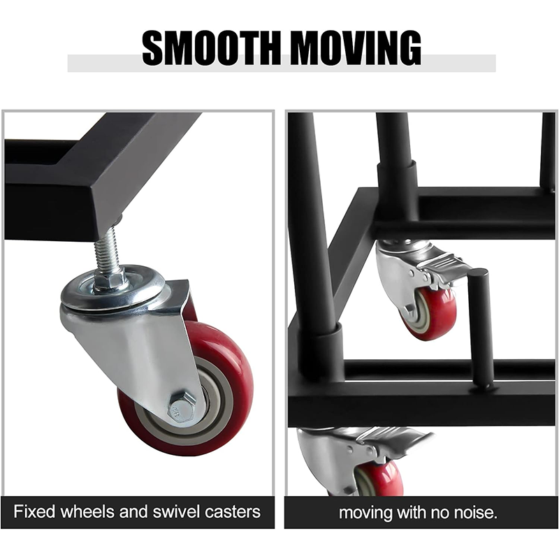 Folding Chair Cart Durable Folding Chair Trolley With 2 Swivel Casters, L-Shaped Steel Folding Chair Frame For Folding Chairs, Commercial Folding Chair Trolley For Restaurants, Hotels And Home Kitchens