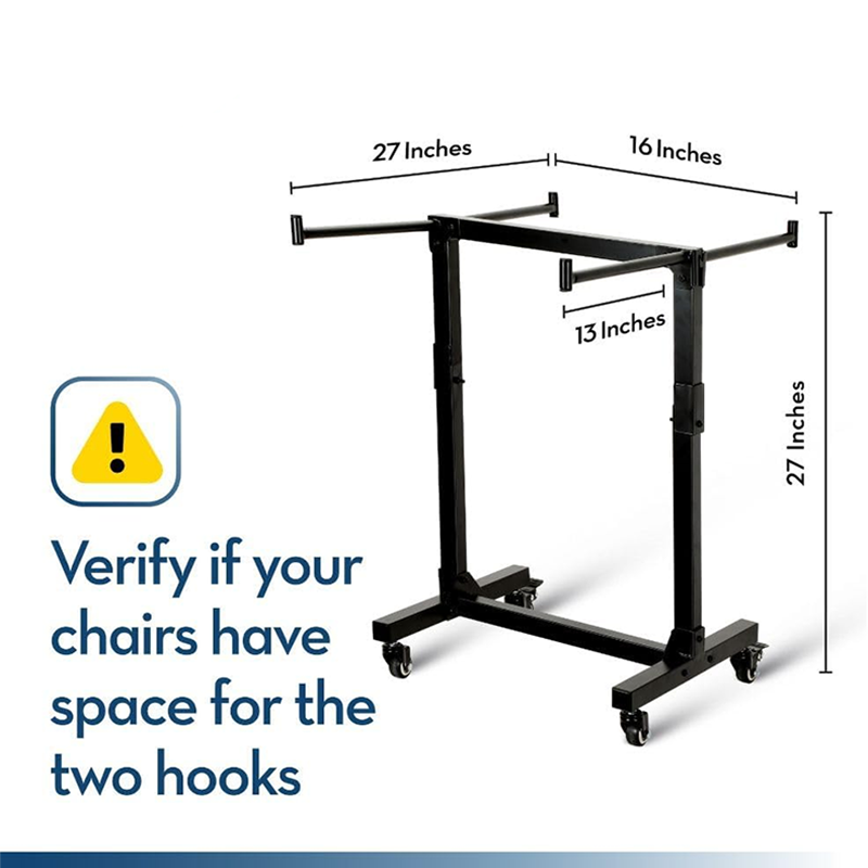 Folding Chair Cart Folding Chair Frame Storage Cart - Holds 14 Chairs (Not Included), Organizes And Transports Chairs, Sturdy And Portable Space Saving Chair Cart With 4 Lockable Wheels