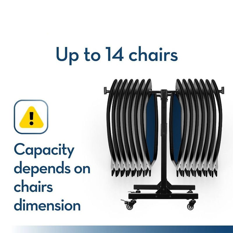 Folding Chair Cart Folding Chair Frame Storage Cart - Holds 14 Chairs (Not Included), Organizes And Transports Chairs, Sturdy And Portable Space Saving Chair Cart With 4 Lockable Wheels