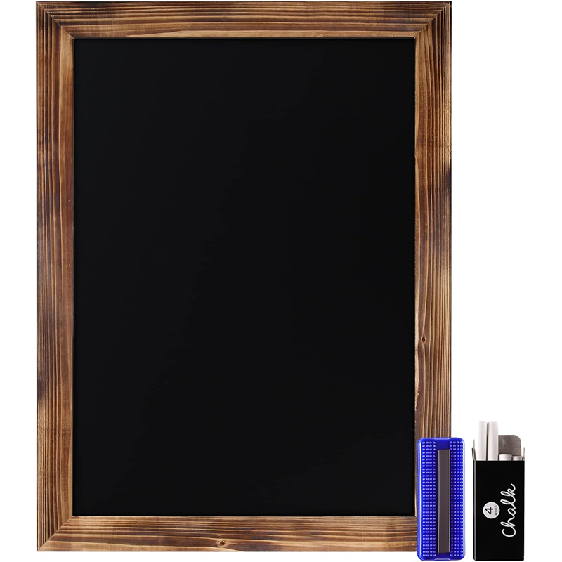 Chalkboard Sign 11" X 17" Torch Brown Solid Wood Frame Wall Chalkboard, Magnetic Surface, Home Decor, Restaurant and Cafe Menu, Chalkboard, Includes Chalk, Eraser and Hanging Hardware