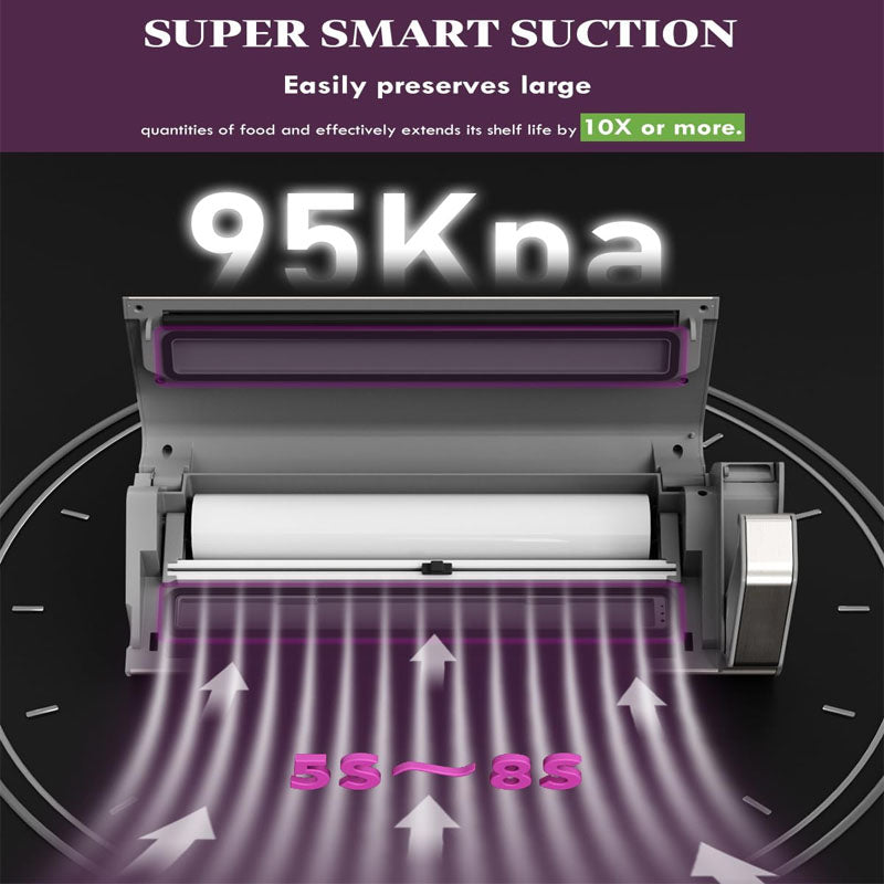 Chamber Vacuum Sealer 95kPa 140W One Hand Operation Double Seal Strip with Build-in Cutter & Countdown Display