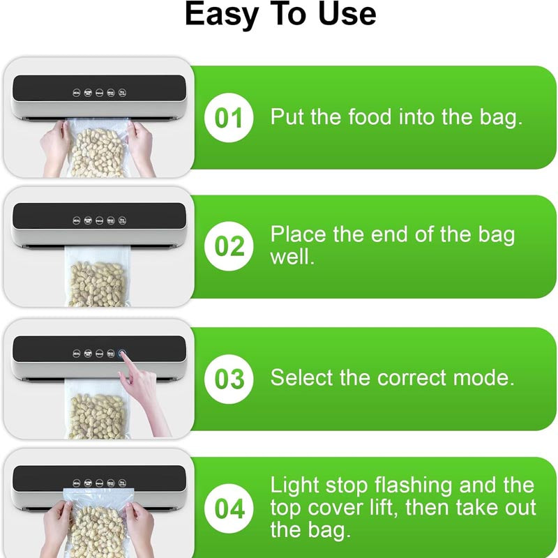 Chamber Vacuum Sealer 70 Kpa One-Touch Full Automatic Vacuum Sealer with LED Touch Screen Indicator Lights