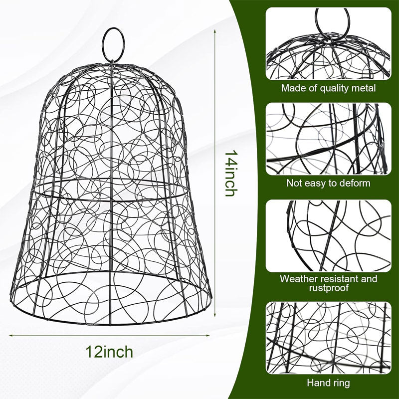 8 Pieces Sturdy Wire Mesh Plant Protectors ,12 x 14 Inch Metal Pot Plant Protectors Wire Mesh
