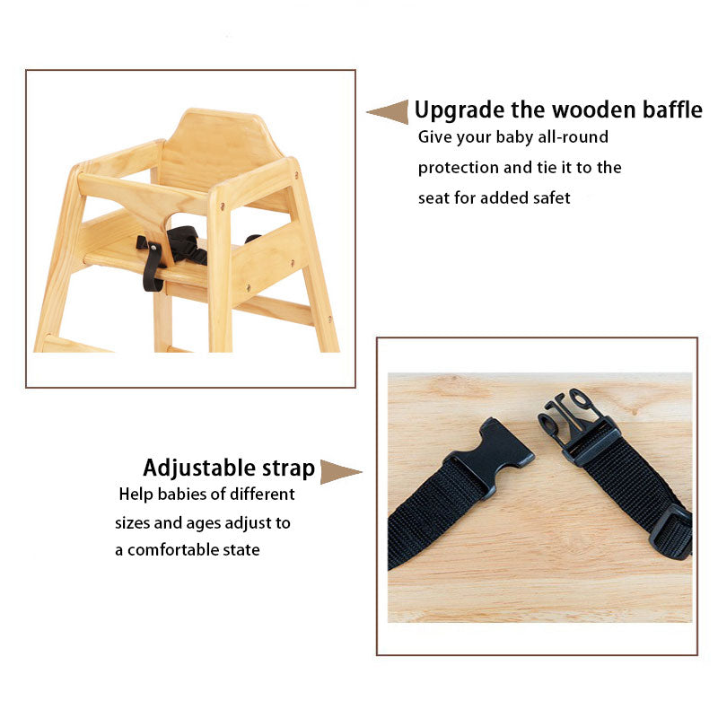 Baby High Chair, Children's High Chair, Solid Wood Dining Chair, Hotel Baby Dining Stool