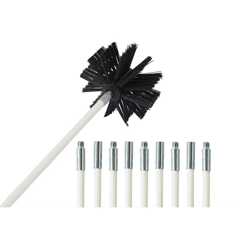 12 Feet Rotary Power Drill Nylon Chimney Sweep Brush Dryer Vent Cleaning Kit With Flexible