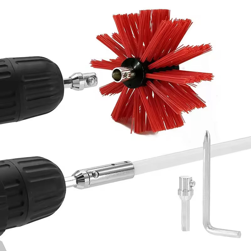 12 Feet Rotary Power Drill Nylon Chimney Sweep Brush Dryer Vent Cleaning Kit With Flexible