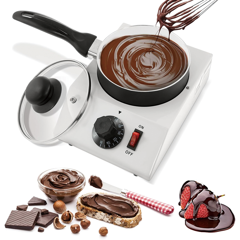Electric Chocolate Fondue Pot Set, Stainless Steel Fondue Maker, Commercial Electric Chocolate Melter Fondue Pot for Hors d'Oeuvres, Entrees, and Desserts