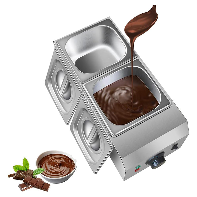 Commercial Chocolate Melting Pot 2 Tanks Chocolate Tempering Machine Warmer For Chocolate Milk Chocolate Melter Warmer Machine Professional Kitchen