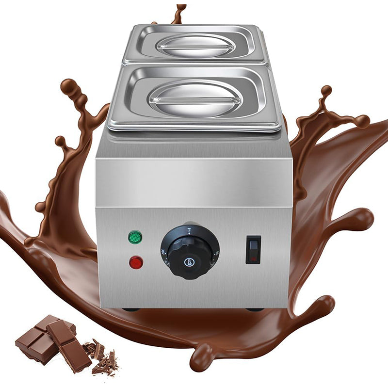 Commercial Chocolate Melting Pot 2 Tanks Chocolate Tempering Machine Warmer For Chocolate Milk Chocolate Melter Warmer Machine Professional Kitchen
