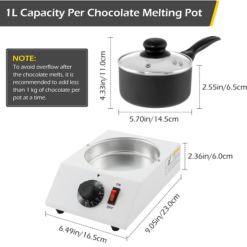 40W Chocolate Warmer Chocolate Tempering Machine Chocolate Melting Pot Chocolate Melter Pot for Home, Electric Melting Pot