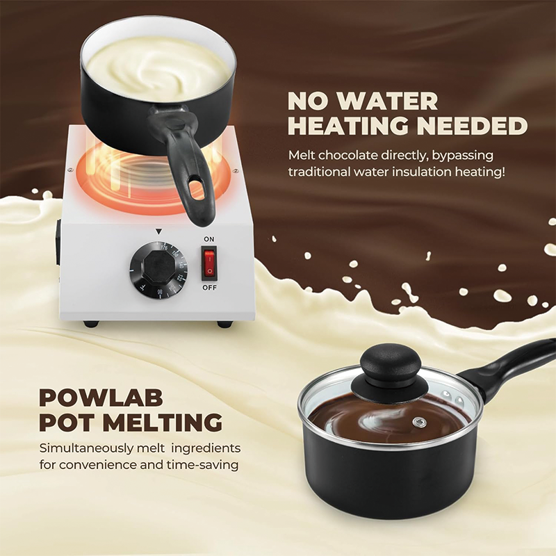 Electric Chocolate Melting Pot, Fondue Pot Set for Chocolate, 1kg Adjustable Temp Stainless Steel Fondue Maker for Butter, Cheese, Candy