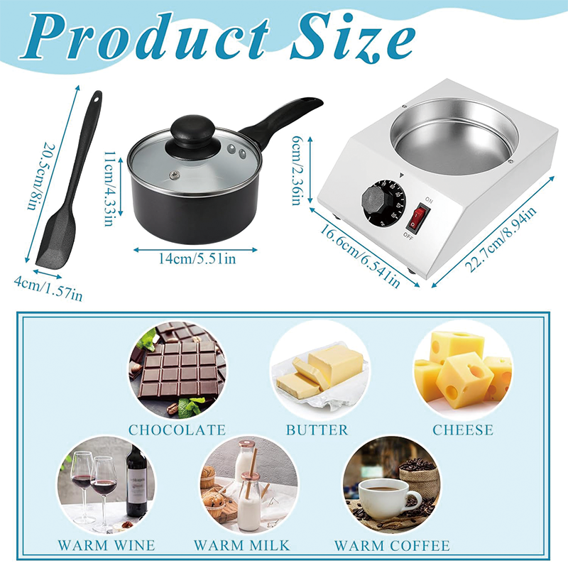 Chocolate Boiler Pot with 1 Silicone Spatula Boiler, Electric Heating Chocolate Melting Tempering Machine for Chocolate Melting