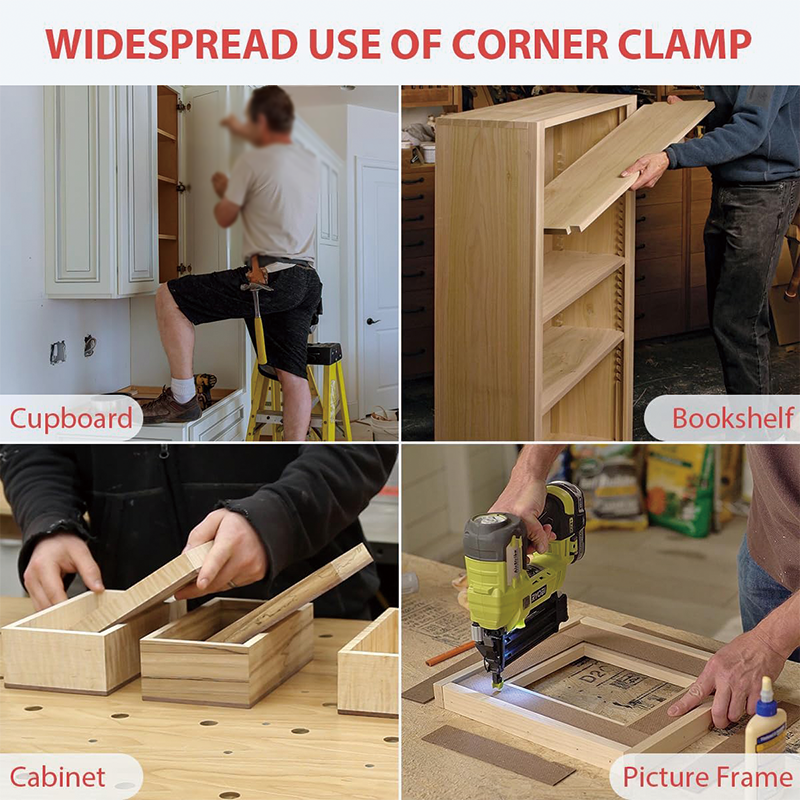 90 Degree Corner Clamps for Woodworking, 5.5 x 5.5 inch Right Angle Clamps Aluminum 4 Pack ,for Cabinet Frames Drawers and Picture Frames