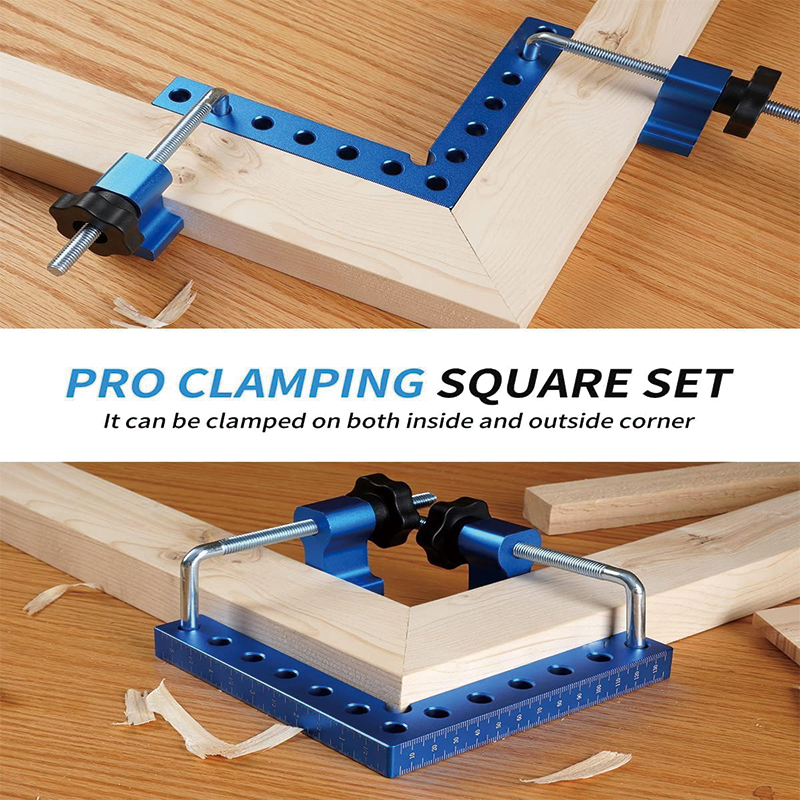 90 Degree Positioning Squares , 5.5" x 5.5" Aluminum Alloy Right Angle square Tool , for Drawers, Picture Frame , Right Angle Clamp,4PS