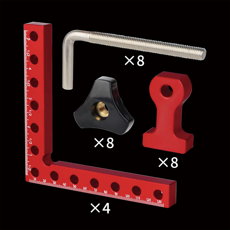 4 Pack 90 Degree Positioning Squares, 5.5" x 5.5" Positioning Squares Right Angle Clamps for Picture Frames, Boxes, Cabinets or Drawers