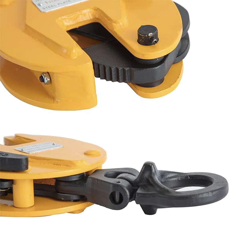 1T Vertical Plate Clamp 2200LBS Plate Clamp Jaw Opening up to 0.6'' Steel Plate Lifting Clamp for Vertical Lifting and Transporting Yellow