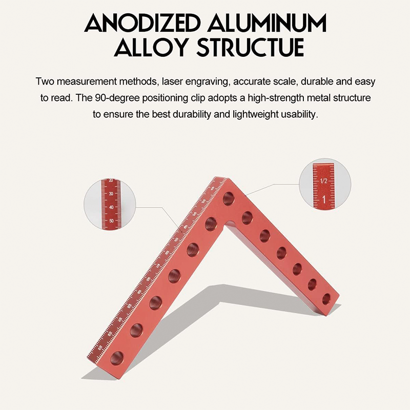 90 Degree Positioning Squares, Cabinet Clamp, 5.5" x 5.5" Aluminum Alloy Right Angle square Tool, Corner Clamps for Woodworking Tools