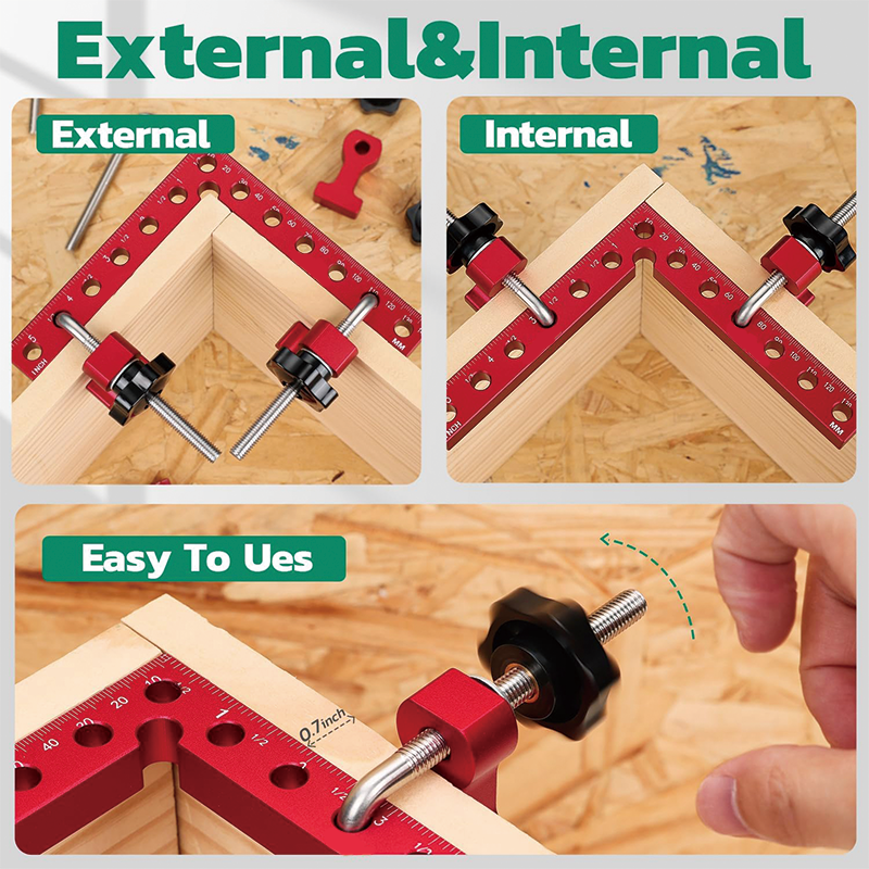 90 Degree Corner Clamps for Woodworking , 5.5"x 5.5" Right Angle Clamps Aluminum Wood Working Clamps Sets , 4 Pack