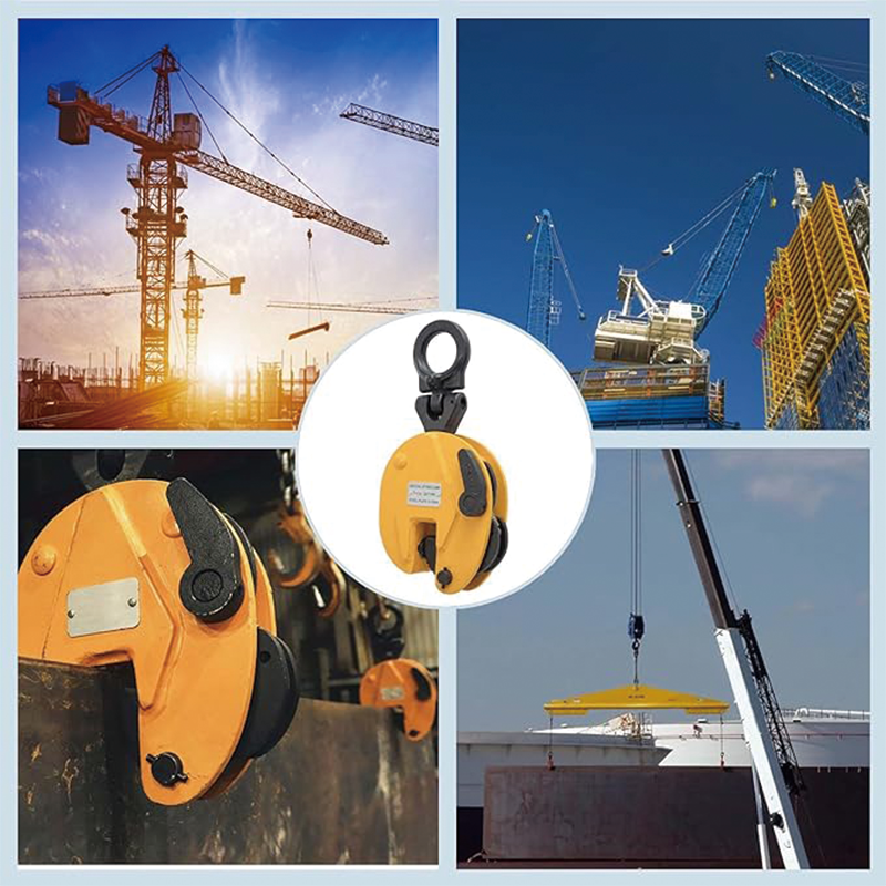 1T Vertical Plate Clamp 2200LBS Plate Clamp Jaw Opening up to 0.6'' Steel Plate Lifting Clamp for Vertical Lifting and Transporting Yellow