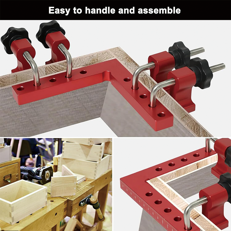 90 Degree Positioning Clamps , Squares Right Angle Clamps , 5.5"Aluminum Alloy Woodworking Corner Clamps, for Picture Frame, Cabinet , 4 Pack