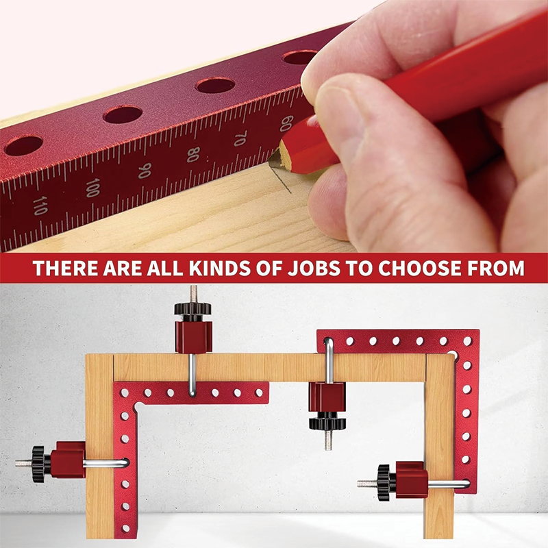 4 Pack 90 Degree Clamp Corner Clamp , Aluminum Alloy Woodworking Corner Clamps Wood Working Tools and Equipment L Square Aluminum Angle Clamp Tool