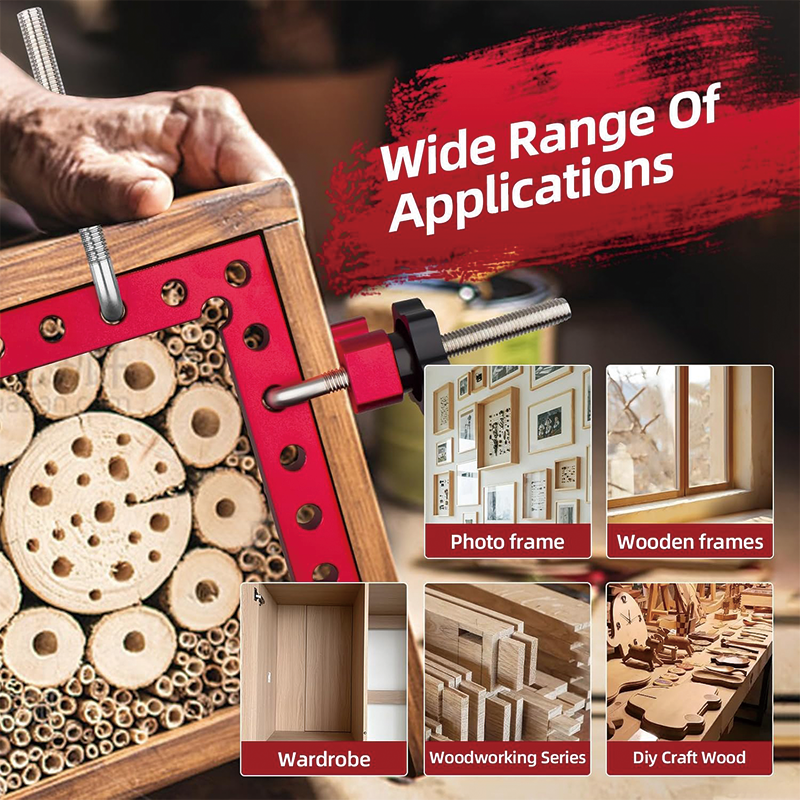 4 Pack 90 Degree Clamps for Woodworking , 5.5"x 5.5"Aluminum Positioning Squares for Picture Frame,Cabinets,Drawers