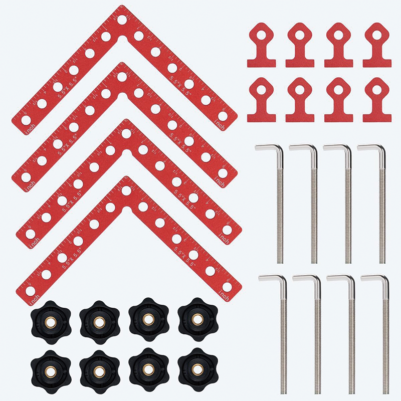 90 Degree Corner Clamps for Woodworking, 5.5 x 5.5 inch Right Angle Clamps Aluminum 4 Pack ,for Cabinet Frames Drawers and Picture Frames