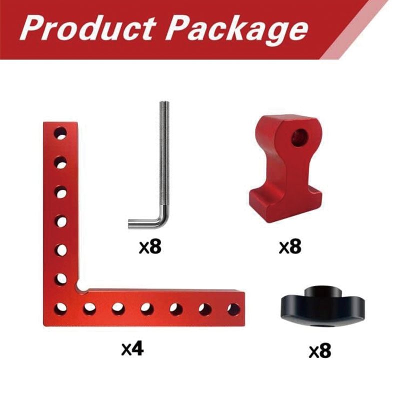4 Pack 90 Degree Positioning Squares , 5.5" Aluminum Alloy Woodworking Carpenter Corner Clamping Tool ,for Picture Frame Box Cabinets Drawers