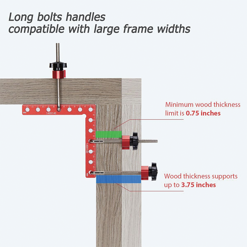 90 Degree Corner Clamps for Woodworking, 5.5 x 5.5 inch Right Angle Clamps Aluminum 4 Pack ,for Cabinet Frames Drawers and Picture Frames