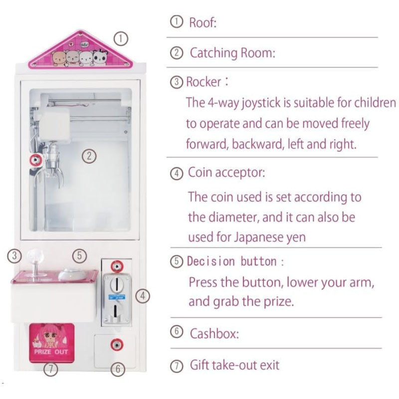 Mini Crane Game Machine Three-Claw Crane Arm Metal Case Commercial Use Home Use