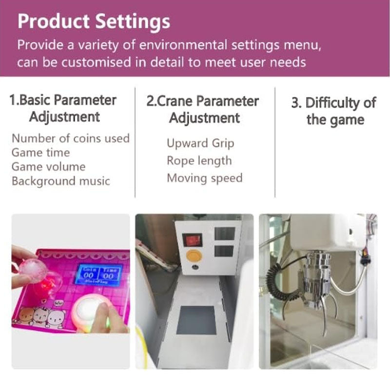 Mini Crane Game Machine Three-Claw Crane Arm Metal Case Commercial Use Home Use