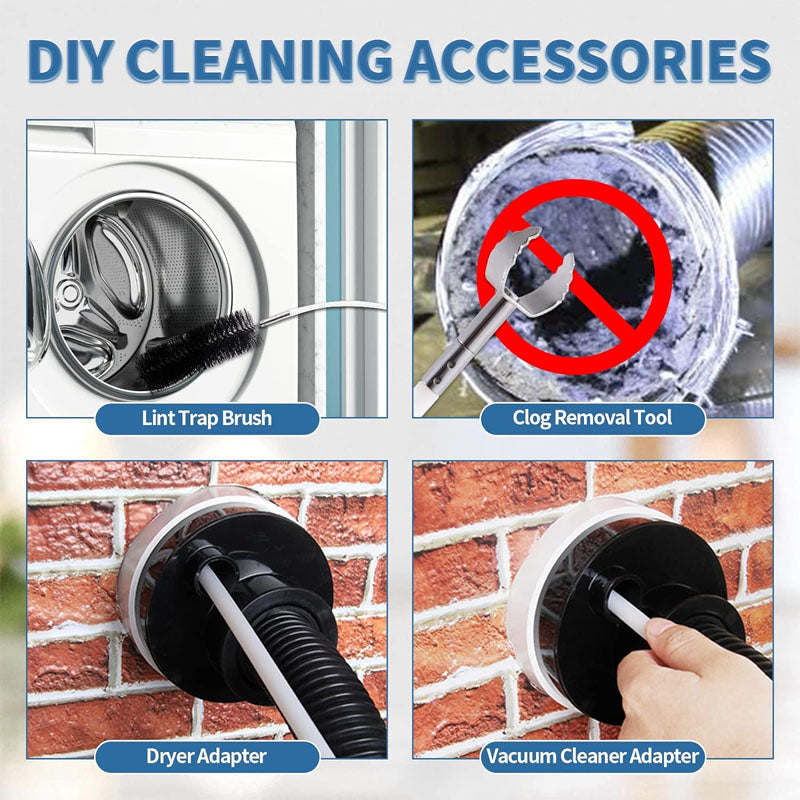 7 Pieces 40 FEET Or 30 FEET Cleaning Brushes Kit Reinforced Nylon Dryer Vent Cleaning Kit with Flexible Lint Trap Brush